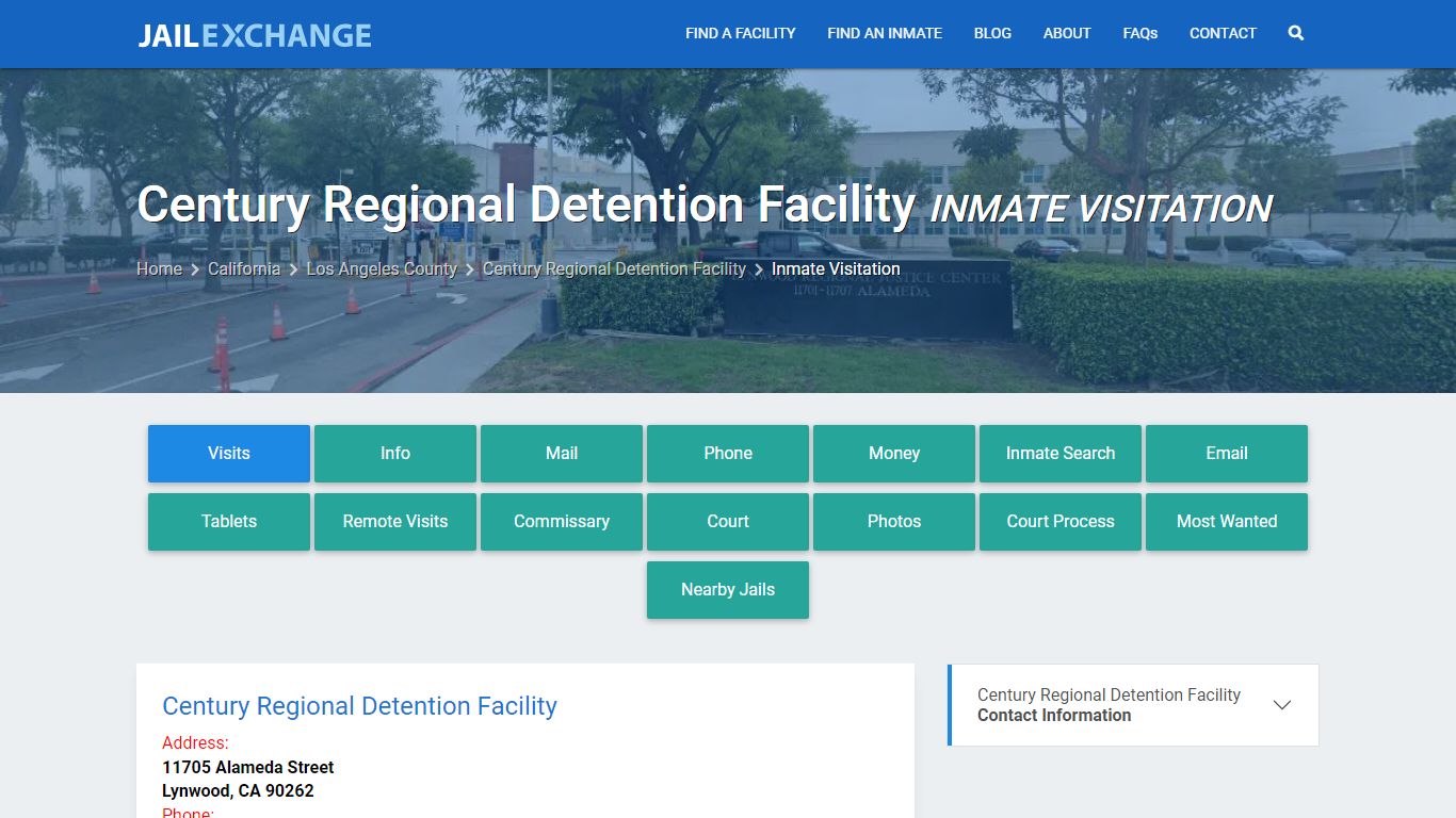 Inmate Visitation - Century Regional Detention Facility, CA - Jail Exchange